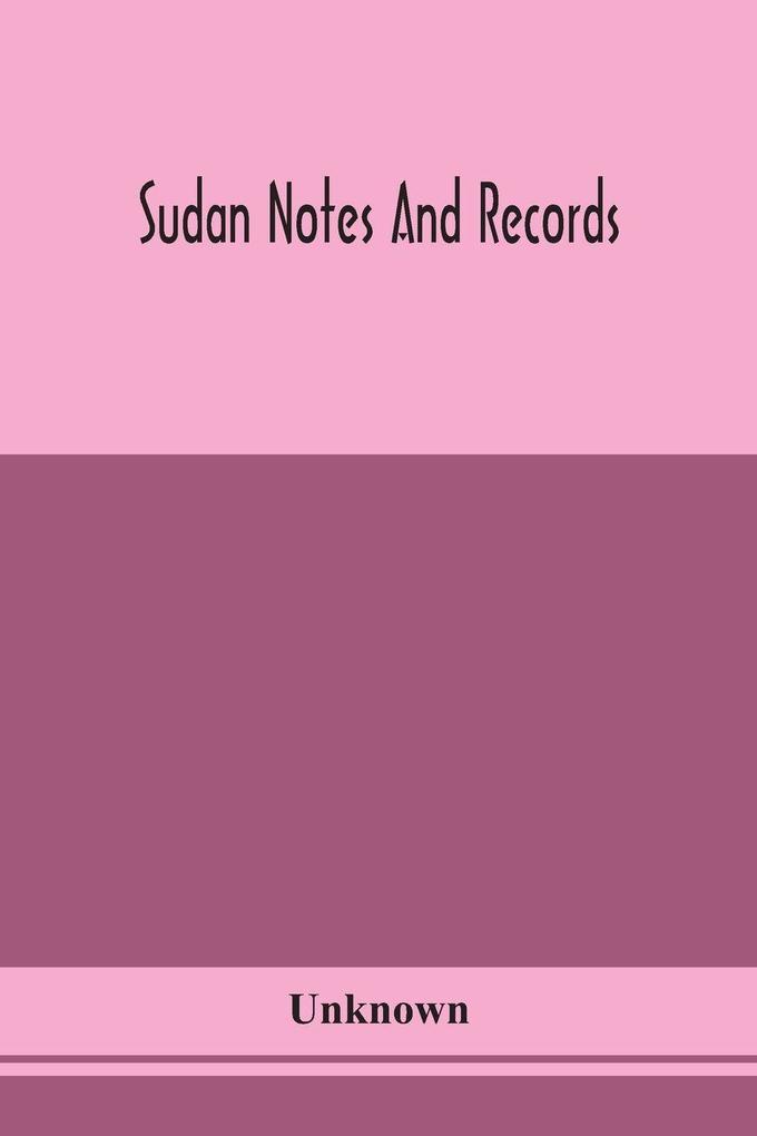 Sudan Notes And Records