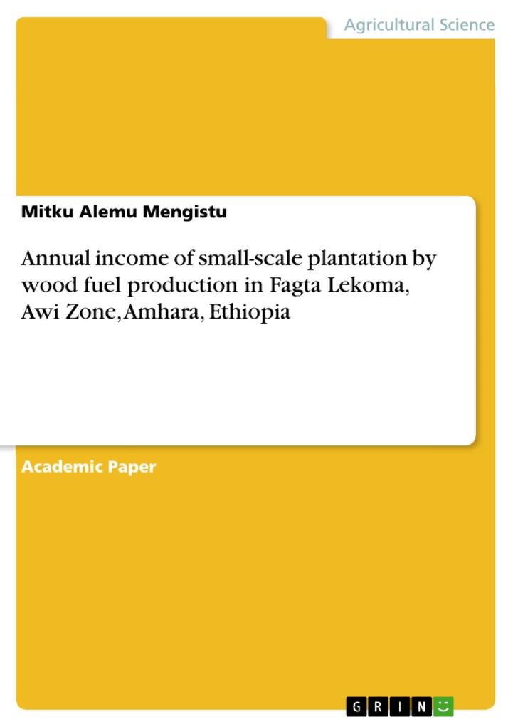 Annual income of small-scale plantation by wood fuel production in Fagta Lekoma Awi Zone Amhara Ethiopia