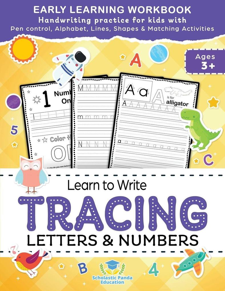 Learn to Write Tracing Letters & Numbers Early Learning Workbook Ages 3 4 5