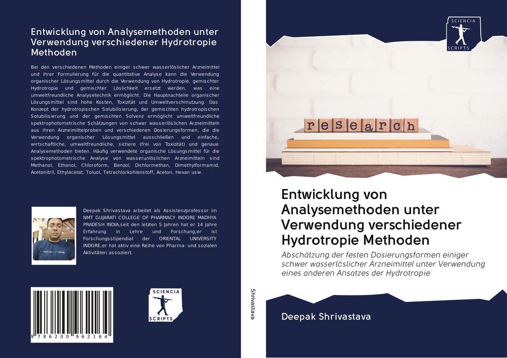 Entwicklung von Analysemethoden unter Verwendung verschiedener Hydrotropie Methoden