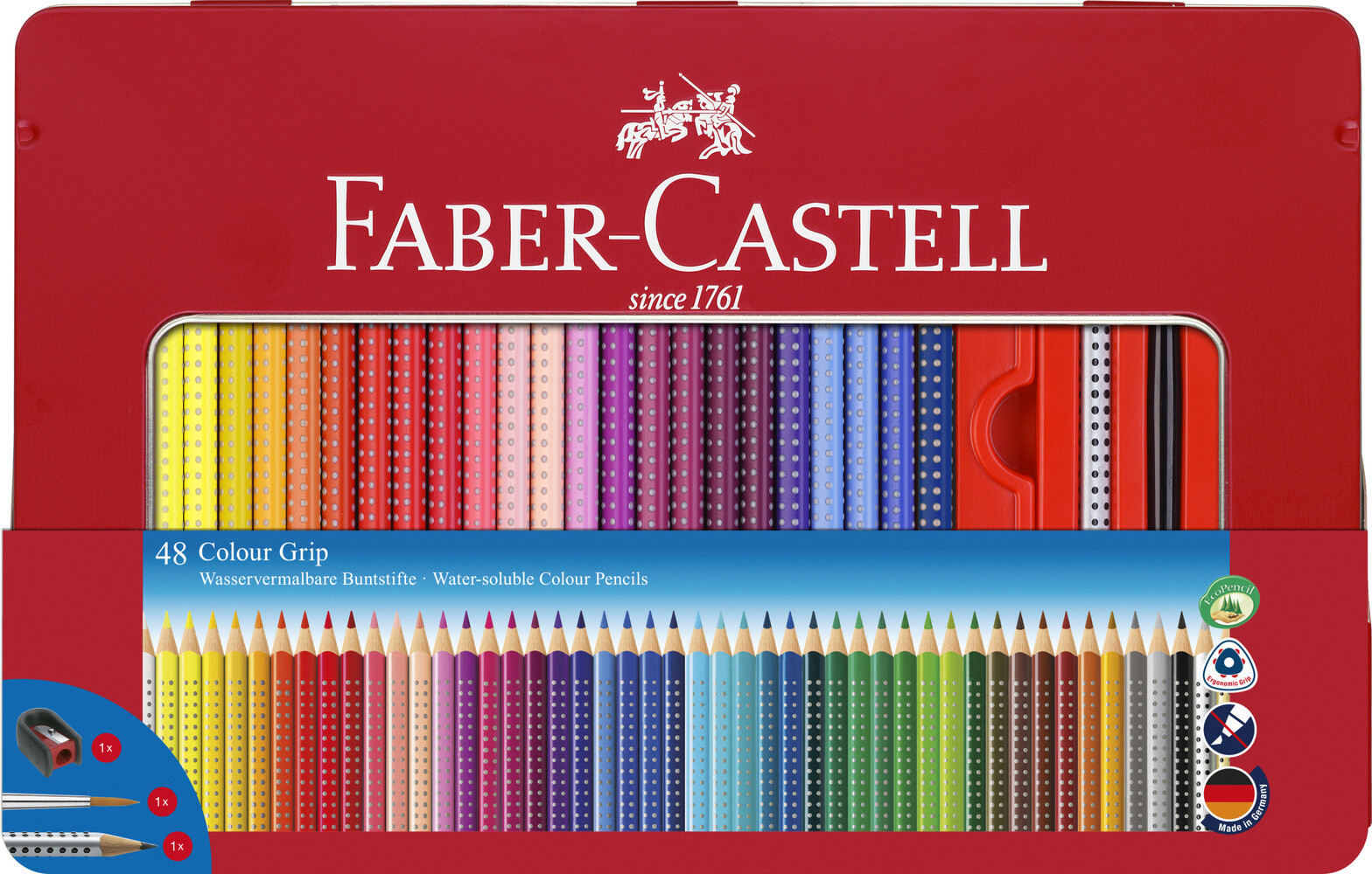 Faber-Castell Buntstifte Colour Grip 48er Set Metalletui