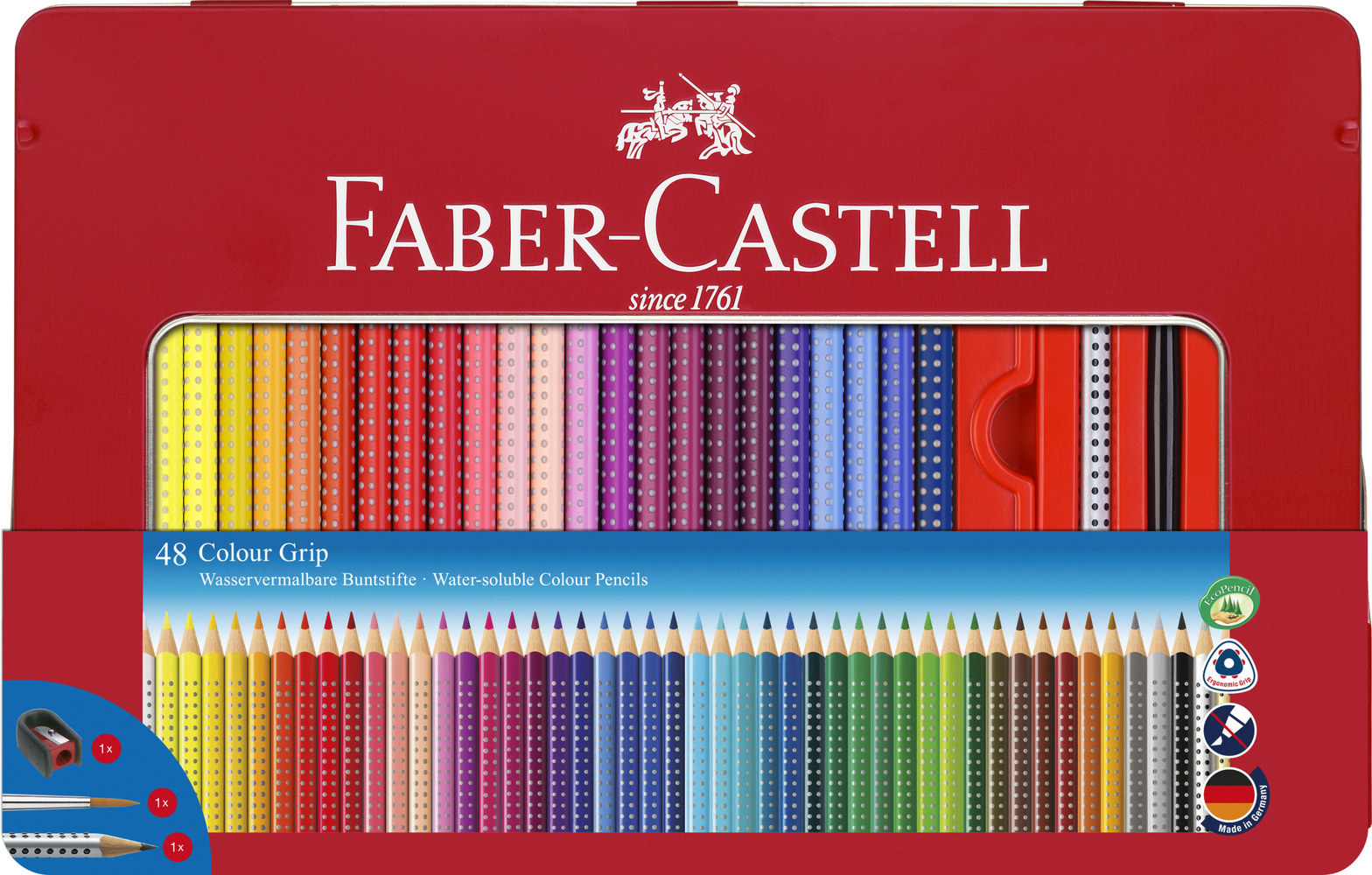 FABER-CASTELL Dreikant-Buntstifte Colour GRIP, 48er Etui