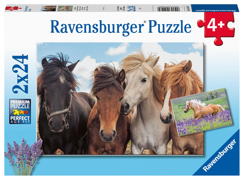 Ravensburger Kinderpuzzle - 05148 Pferdeliebe - Puzzle für Kinder ab 4 Jahren mit 2x24 Teilen