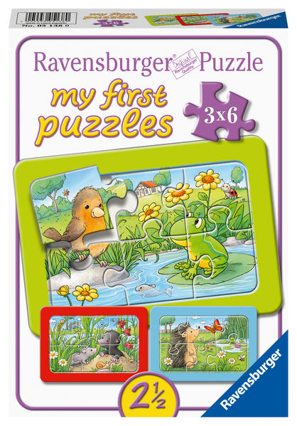 Ravensburger Kinderpuzzle - 05138 Kleine Gartentiere - My First Puzzle für Kinder ab 25 Jahren mit 3x6 Teilen