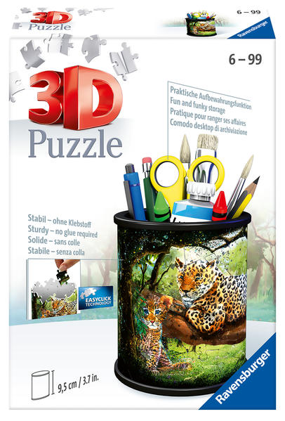 Ravensburger 3D Puzzle 11263 - Utensilo Raubkatzen - 54 Teile - Stiftehalter für Tier-Fans ab 6 Jahren Schreibtisch-Organizer für Kinder