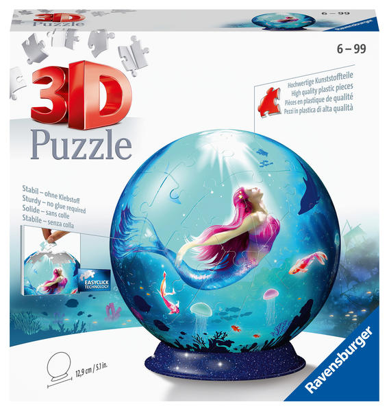 Ravensburger - 3D Puzzle-Ball - Bezaubernde Meerjungfrauen 72 Teile
