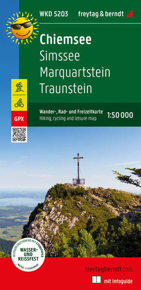 Chiemsee Wander- Rad- und Freizeitkarte 1:50.000 freytag & berndt WKD 5203 mit Infoguide