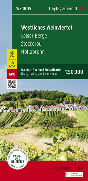 Westliches Weinviertel Wander- Rad- und Freizeitkarte 1:50.000 freytag & berndt WK 0015