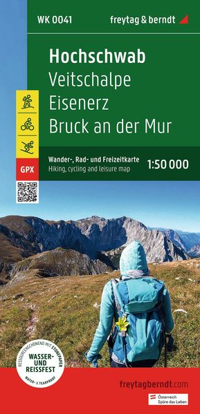 freytag & berndt Wanderkarte WK 0041 Hochschwab Veitschalpe - Eisenerz - Bruck an der Mur 1:50.000