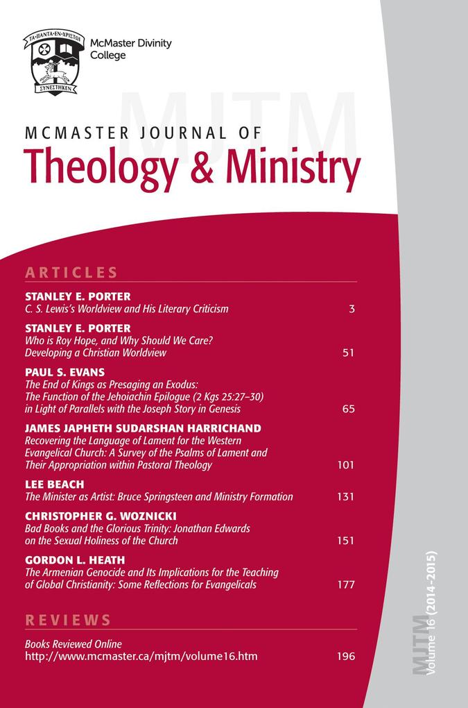McMaster Journal of Theology and Ministry: Volume 16 2014-2015