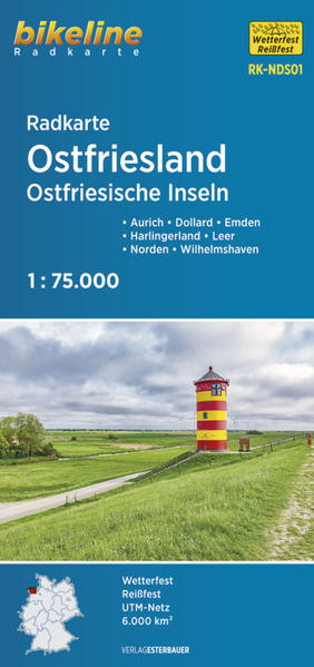 Radkarte Ostfriesland Ostfriesische Inseln 1:75.000