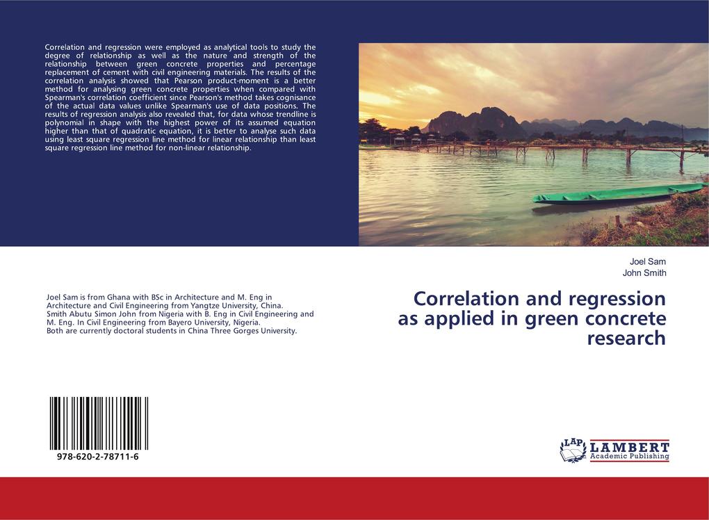 Correlation and regression as applied in green concrete research