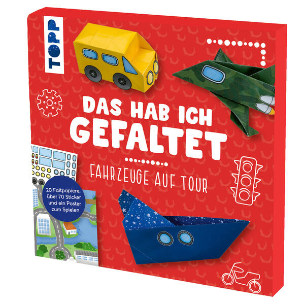 Image of Das hab ich gefaltet Mini-Papierset - Fahrzeuge auf Tour