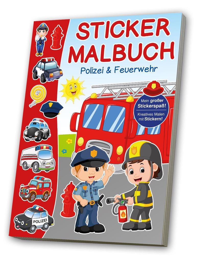 Mal- & Stickerbuch - Polizei Feuerwehr Rettung