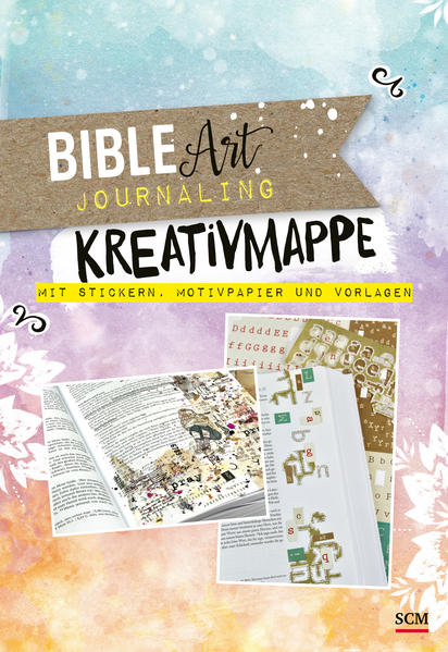 Bible Art Journaling. Kreativmappe mit Stickern Motivpapier und Vorlagen
