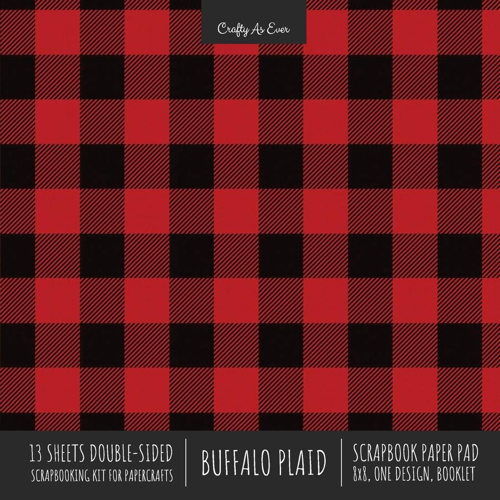 Buffalo Plaid Scrapbook Paper Pad 8x8 Decorative Scrapbooking Kit for Cardmaking Gifts DIY Crafts Printmaking Papercrafts Red and Black Check er Paper