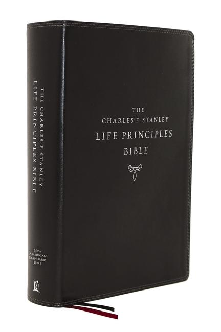 Nasb Charles F. Stanley Life Principles Bible 2nd Edition Leathersoft Black Thumb Indexed Comfort Print