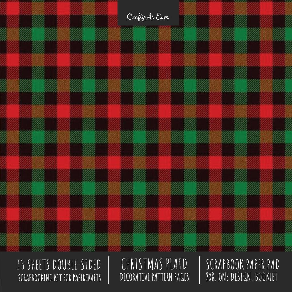 Christmas Plaid Scrapbook Paper Pad 8x8 Scrapbooking Kit for Cardmaking Gifts DIY Crafts Printmaking Papercrafts Holiday Decorative Pattern Pages