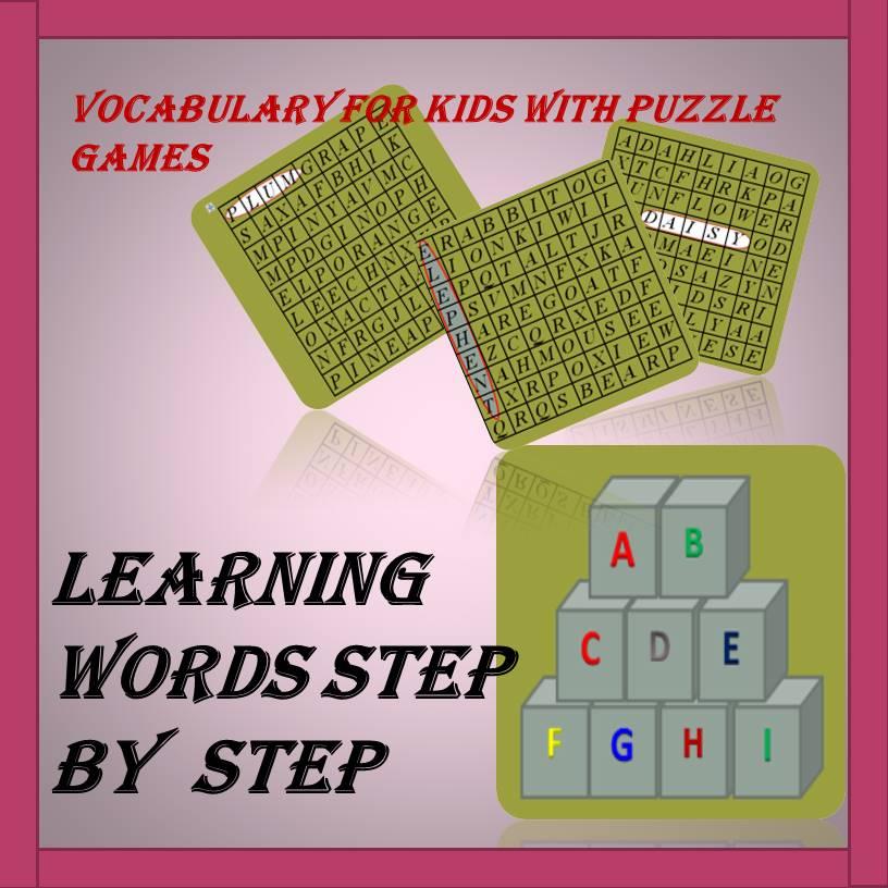 learning word step by step puzzle game