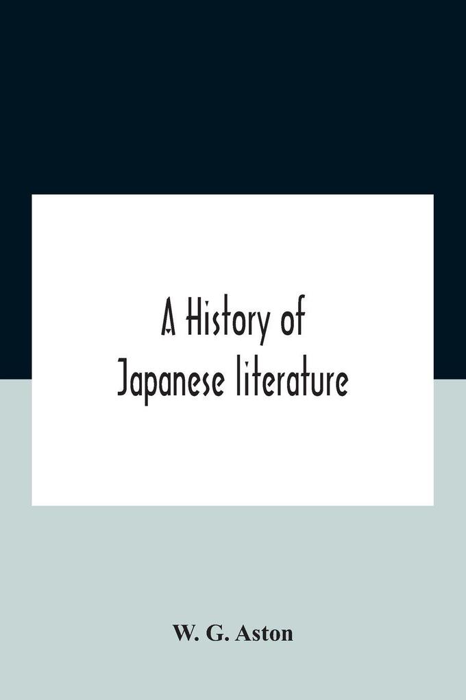 A History Of Japanese Literature