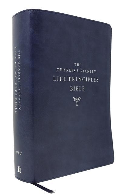 Niv Charles F. Stanley Life Principles Bible 2nd Edition Leathersoft Blue Thumb Indexed Comfort Print