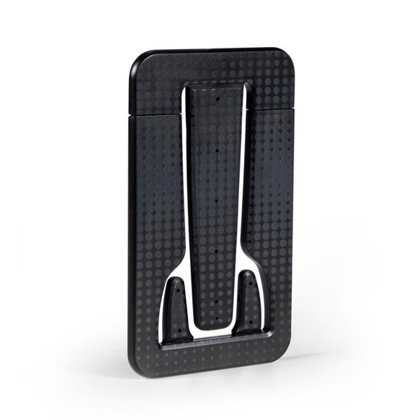 Flexistand Pro (Black Dots) | flexibler Tablethalter | für alle Handys und Tablets | superflach | stufenlos verstellbar | hochkant und quer | passt in jede Tasche | ideal für unterwegs
