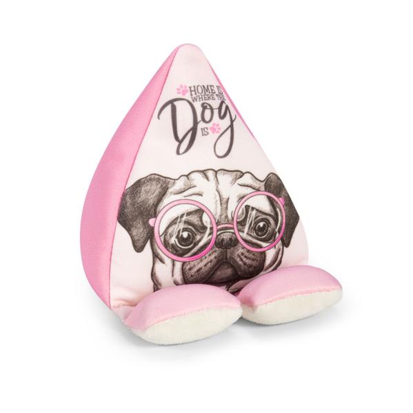 Plusheez Handykissen (Hund) | pink | Handyhalter | Aufsteller für Handys Mini-Tablets und E-Reader | Passend für alle Handys | Mit Mikrofaserfläche zum Reinigen von Displays