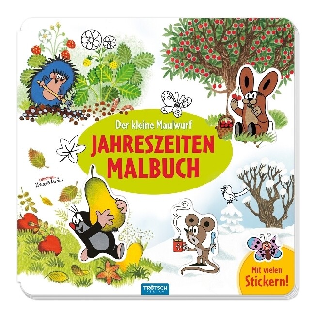 Trötsch Der kleine Maulwurf Jahreszeitenmalbuch Sticker und Malbuch