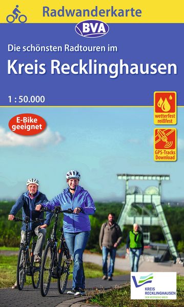 Radwanderkarte BVA Die schönsten Radtouren im Kreis Recklinghausen 1:50.000 reiß- und wetterfest GPS-Tracks Download
