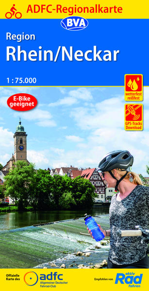 ADFC-Regionalkarte Region Rhein/Neckar 1:75.000 mit Tagestourenvorschlägen reiß- und wetterfest E-Bike-geeignet GPS-Tracks Download