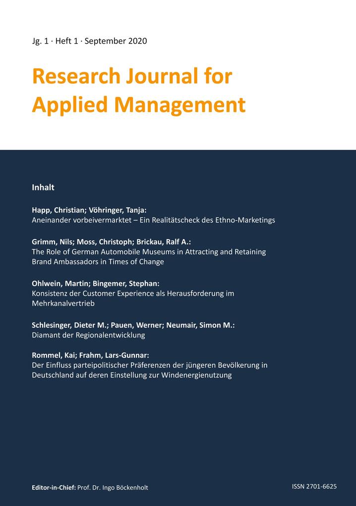 Research Journal for Applied Management - Jg. 1 Heft 1