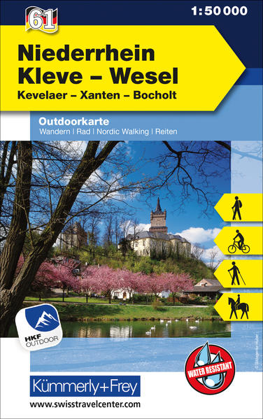 KuF Deutschland Outdoorkarte 61 Niederrhein Kleve-Wesel Kevelaer Xanten - Bocholt 1 : 50 000 LZ bis 2025