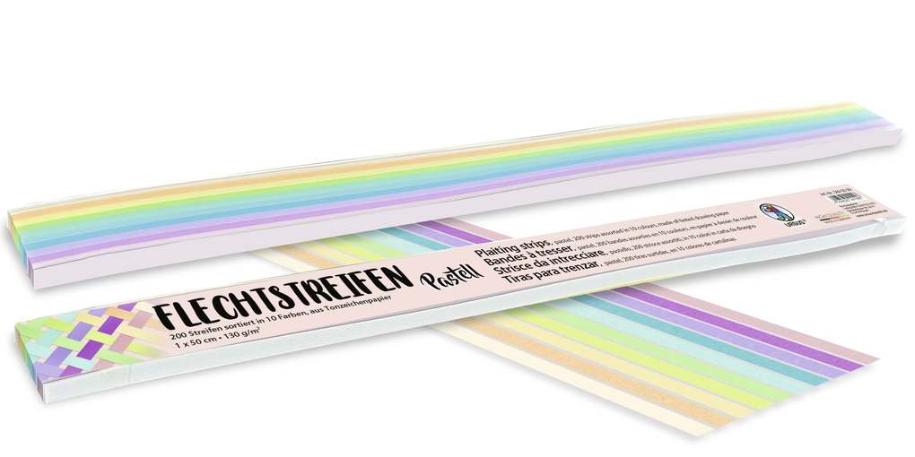 URSUS Flechten Flechtstreifen Pastell 200 Streifen/1x50cm
