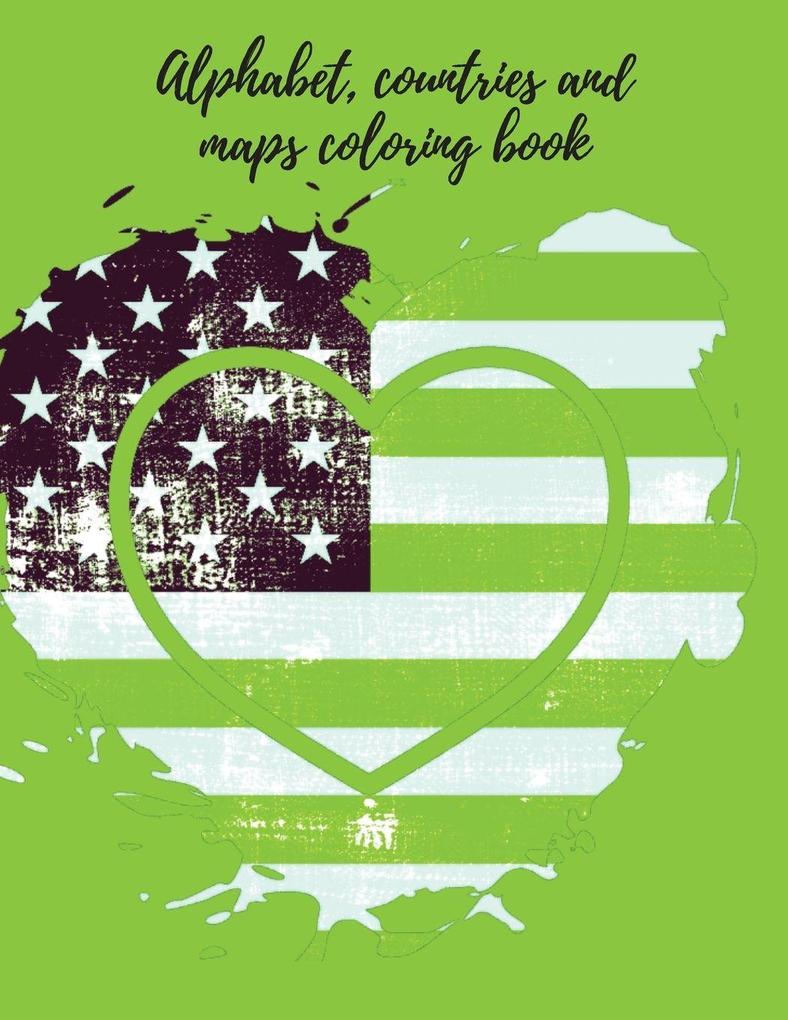 Alphabetcountries and maps coloring book.