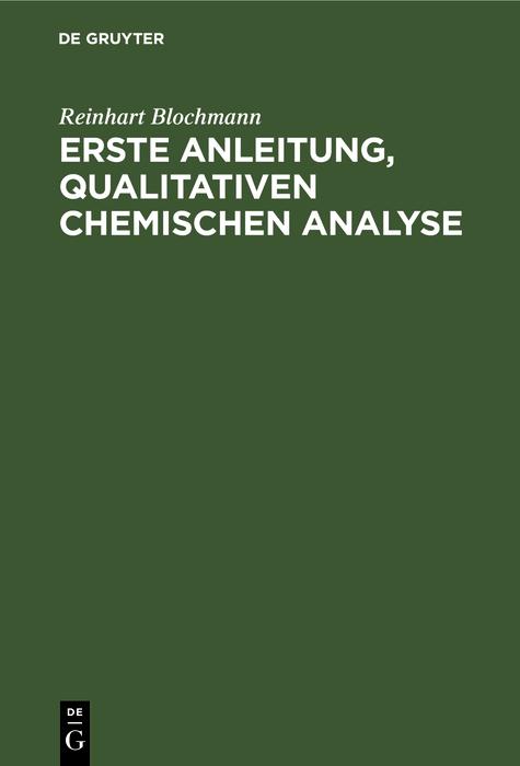 Erste Anleitung qualitativen Chemischen Analyse