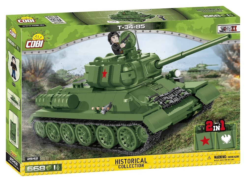 COBI 2542 - Historical Collection T34-85 Panzer WWII 668 Klemmbausteine 1 Figur