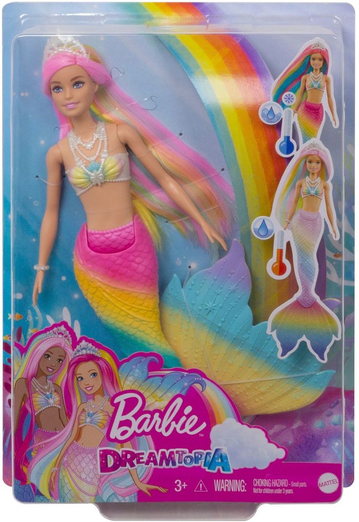 Image of Mattel - Barbie - Dreamtopia Regenbogenzauber Meerjungfrau Puppe mit Farbwechsel