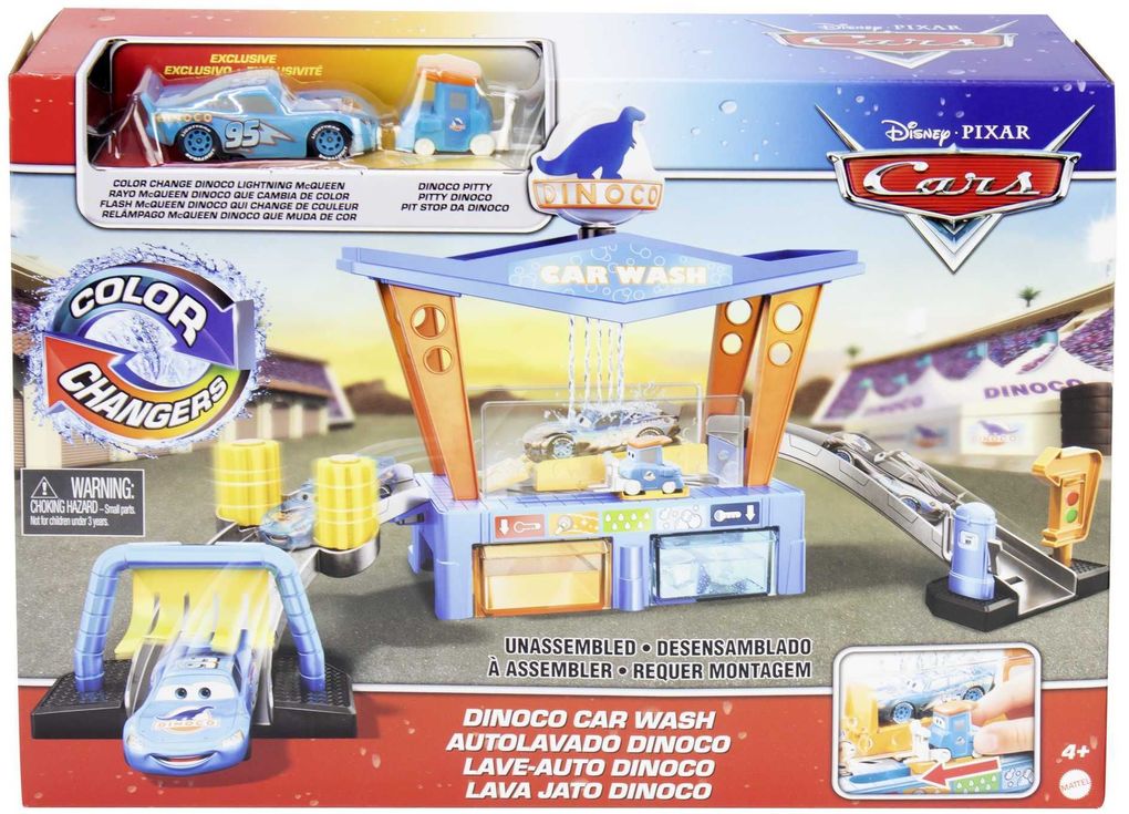 Image of Mattel - Disney Pixar Cars - Farbwechsel Dinoco Autowaschanlage Spielset