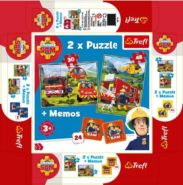 Image of 2in1 Puzzles+Memo - Feuerwehrmann Sam (Kinderpuzzle)