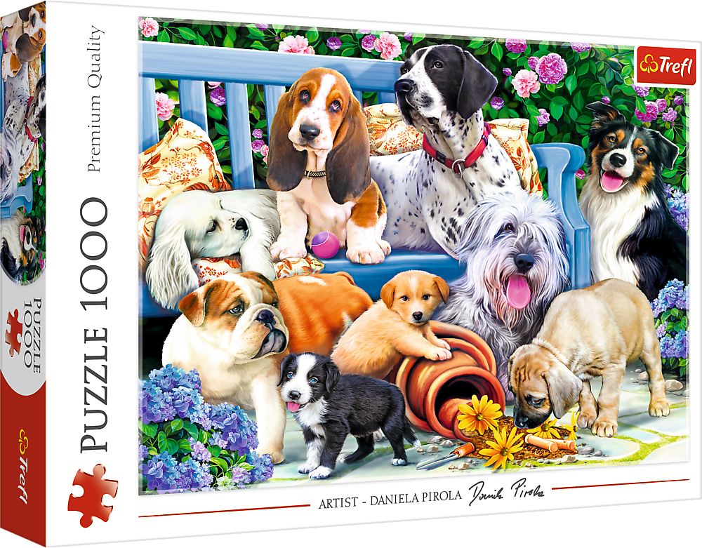 Trefl - Puzzle - Hunde im Garten 1000 Teile