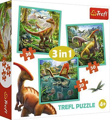 Image of 3 in 1 Puzzle - Dinosaurier (Kinderpuzzle)