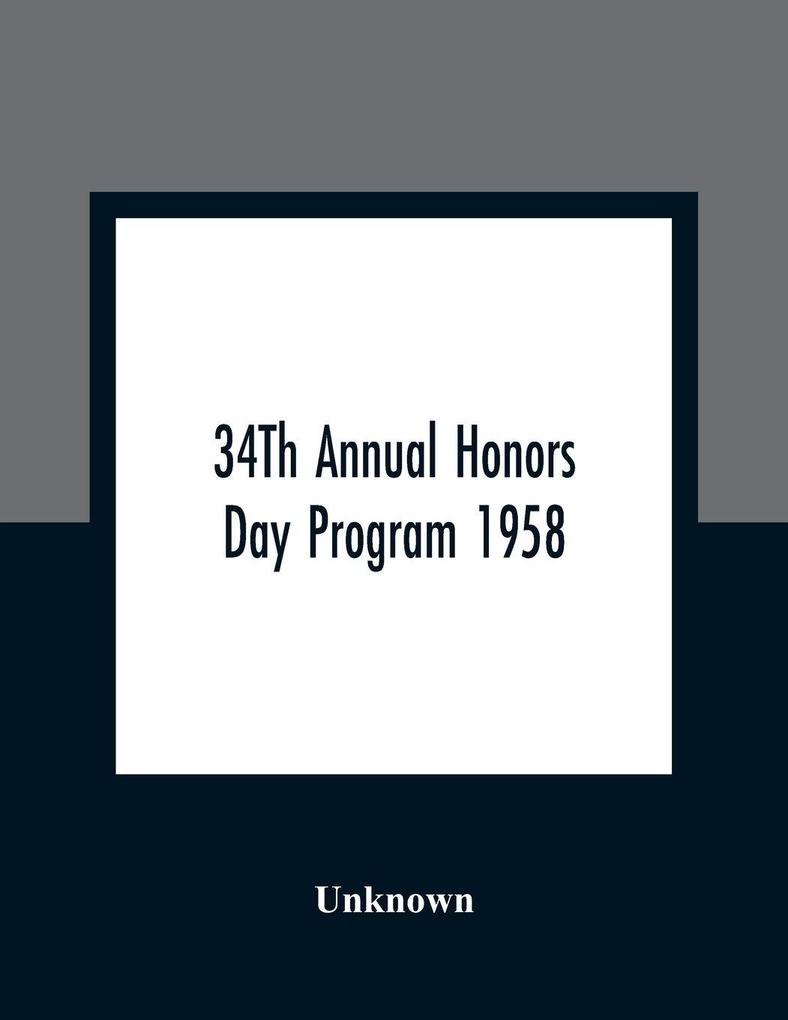 34Th Annual Honors Day Program 1958