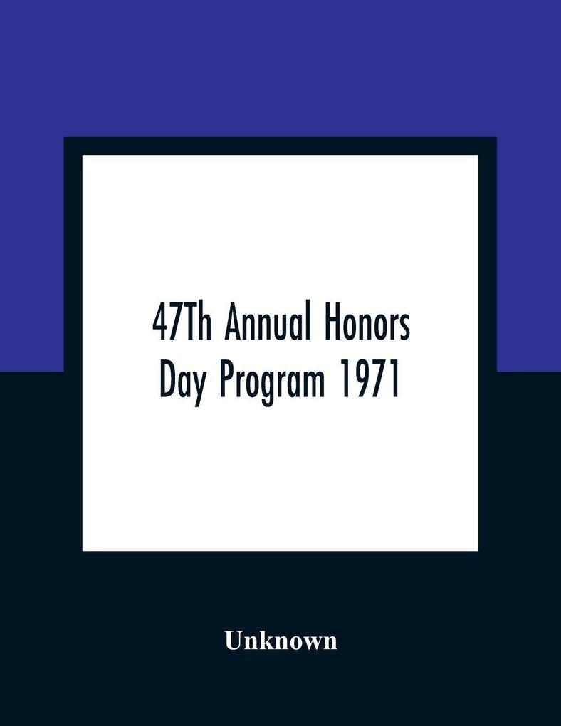 47Th Annual Honors Day Program 1971