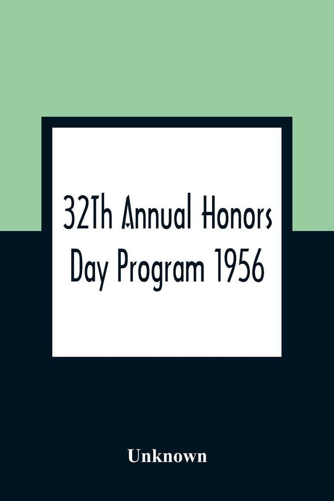 32Th Annual Honors Day Program 1956