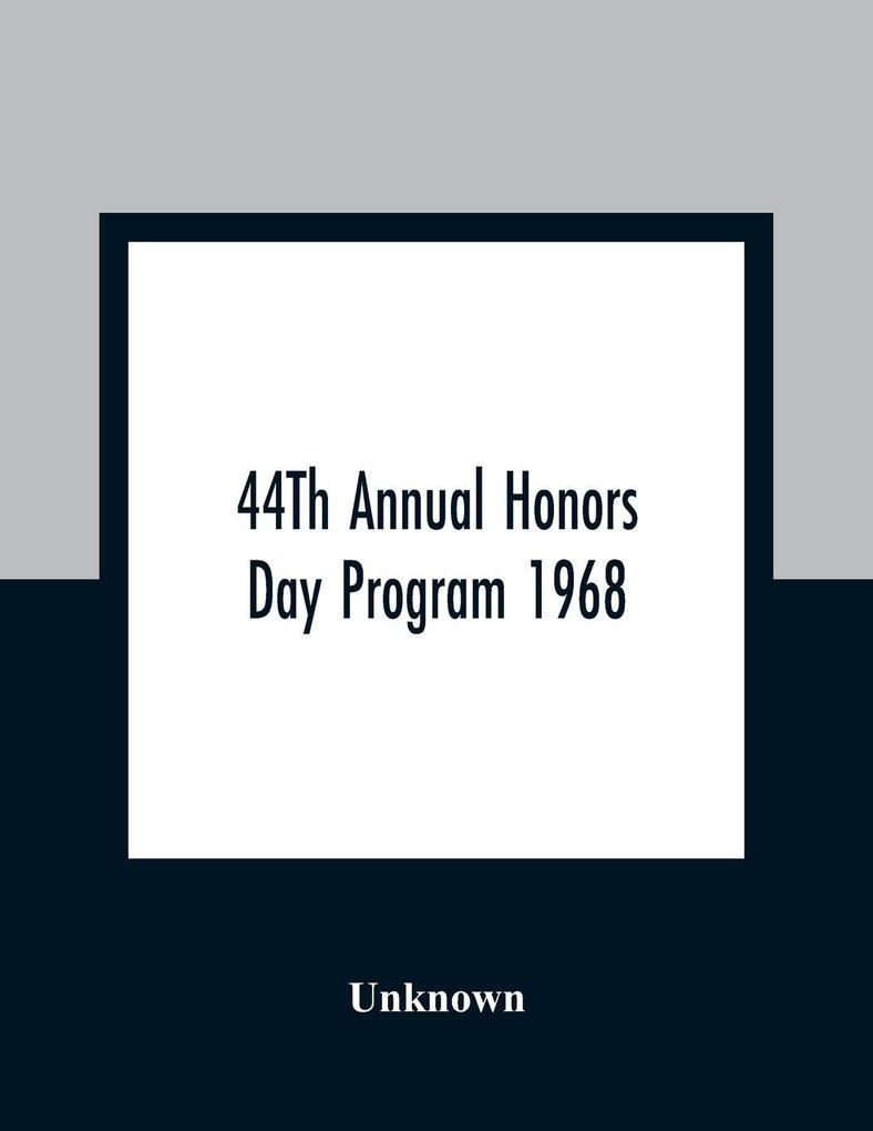44Th Annual Honors Day Program 1968