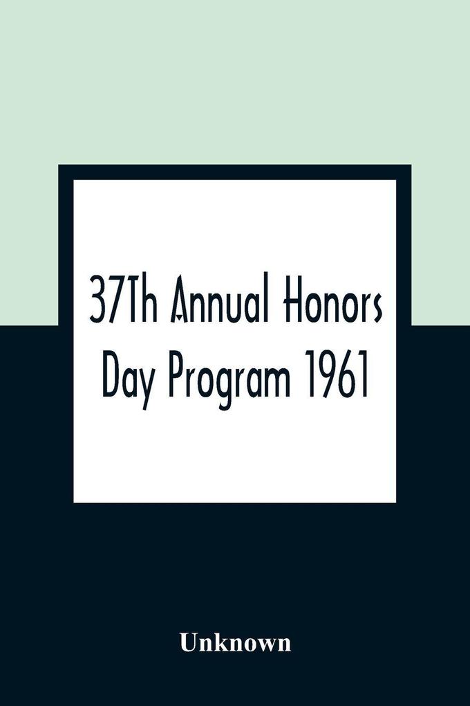 37Th Annual Honors Day Program 1961