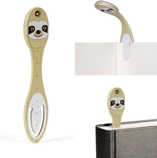 Flexilight Leselicht (Faultier) | 2 in 1 Leselampe & Lesezeichen | LED Leselicht | Geschenk für Leser Buchliebhaber | Deutsche Ausgabe