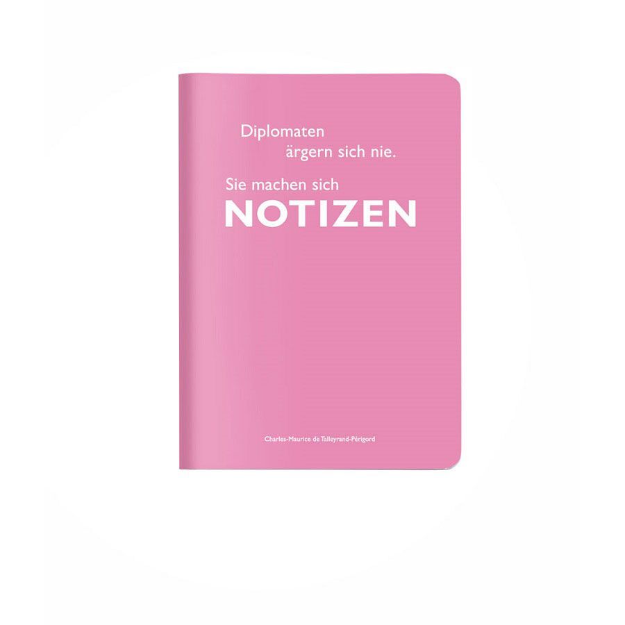 Heft A6 kariert 'Diplomaten ärgern sich nie. Sie machen sich Notizen.' (Maurice de Talleyrand-Périgord)