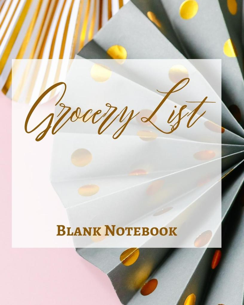 Grocery List - Blank Note - Write It Down - Pastel Rose Pink Gold Yellow Dot Gray Abstract Modern Contemporary 