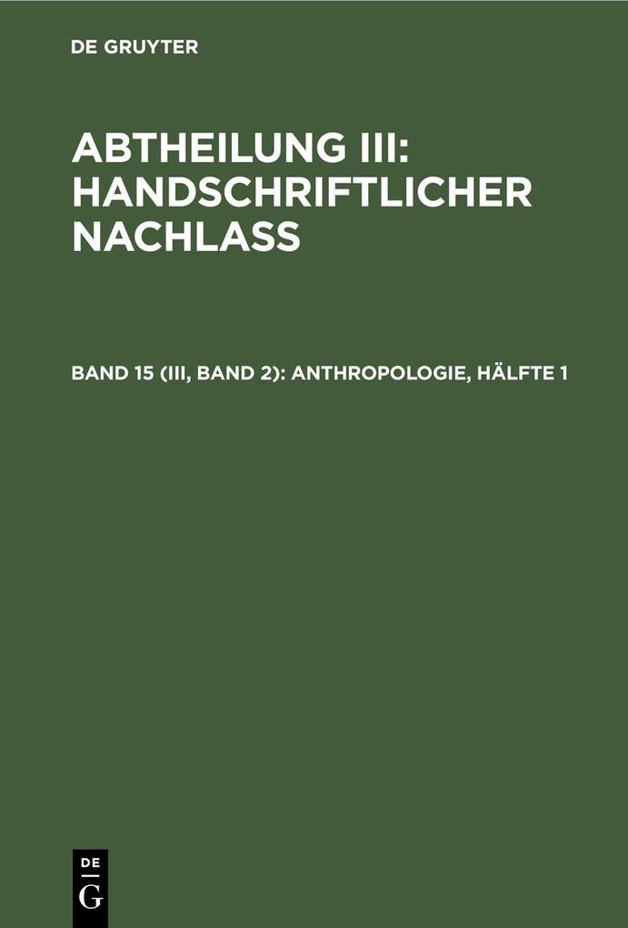 Anthropologie Hälfte 1